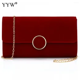Evening Bags Retro Velvet Bag For Women Small Solid Lap Day Purses And Handbags Wedding Chain Shoulder Dinner Clutch Wallet Sac