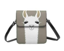 Alpaca LLAMA PORTRAIT Shoulder Bag Animal Woman Gifts Mobile Phone Bag Vintage Leather School Bags G2202109337786