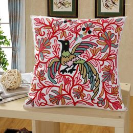 Pillow Embroidery Pillowcase Cotton Canvas Cover Noridc Decorative Russia Sofa Crochet