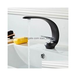Bidet Faucets Rose Gold Basin Faucet Modern Bathroom Sink Mixer Tap Brass Wash Single Handle Hole Crane For T200107 Drop Delivery Ho Dh4Sd
