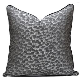 Pillow Model House Decorative Cover 45x45cm Nordic Luxurious Pillowcase With Black Embroidered Feather Case