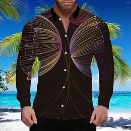 Men's Casual Shirts Summer Beach And Hip Hop Digital Printed Shirt Mens Stage Clothes Musicians Large