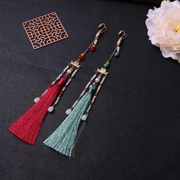 Brooches Clothing Accessories Chinese Style Hanfu Antique Pendant Tassel Metal Collar Pins Cheongsam Pressed Lapel