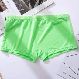 Underpants Men Boxers Elastic Solid Colour Low Waist Ultra-thin Moisture Wicking Intimate Underwear Inner Wear Clothes