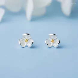 Stud Earrings 925 Sterling Silver Magnolia Flower For Women Fashion Simple Girl Gift Ear Jewellery