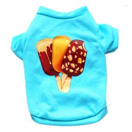 Dog Apparel Pet T-shirt Autumn Clothes Cotton Popsicle Pattern Vest Coat Puppy Cat Shirts Pets For Small Dogs Chihuahua