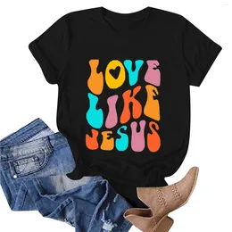 Women's T Shirts T-Shirt Women Plus Size Summer Fashion Leisure Art Solid Colour Letter Print Round Neck Short Ropa Mujer Juvenil