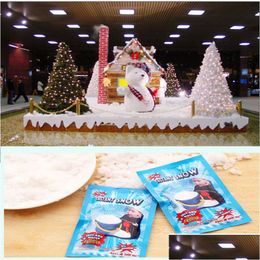 Christmas Decorations Instant Artificial Magic Snow Powder Fluffy Absorbant Wedding Fake Drop Delivery Home Garden Festive Party Suppl Dhbic