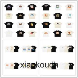Rhude High end designer T shirts for coconut tree print short sleeved trendy street couple casual T-shirt With 1:1 original labels