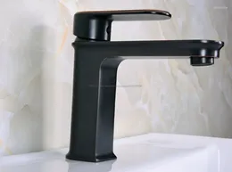 Bathroom Sink Faucets Black Oil Rubbed Brass Basin Faucet Single Handle Cold And Mixer Water Nnf665