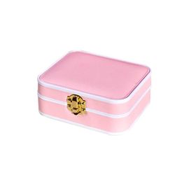 Jewelry Boxes Organizer Display Box Travel Necklace Case Portable Jewelrys Leather Storage Earring Ring Holder Drop Delivery Packing Dhg6C
