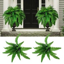 Decorative Flowers 58cm Artificial Hanging Plants Tropical Persian Vines Wall Decor Fake Fern Grass Vine Plastic Leaves For Garden Home