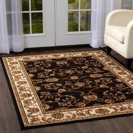 Carpets Living Room Bedroom Carpet Crawling Mat Ebony Border Modern Floral Pattern Sofa Cushion Safety Non-slip Home Decoration Products
