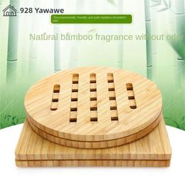 Table Mats Dining Mat Anti-scald Japanese Style Bamboo Square/round Kitchen For Dishes/pot/bowl/teapot/ Pot Holders Hollow Smooth