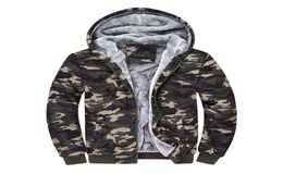Fashion Mens Winter Camouflage Camo Fur Lined Zip Hooded Coat Hoodie Jackets Plus Cashmere Sweatshirt Amy Size M4xl4132769