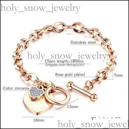 Tiffanyjewelry Designer Bracelet Tiffanyjewelry Gold Link Chain Fashion Lover Heart Pendant Link Bracelets Rose Gold Colour Stainless Steel Bracelet 385