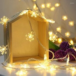 Strings 20LED Snowflake String Light Christmas Garland Fairy LED Ball Lanterns Xmas Outdoor Party Decor Battery Power