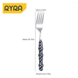 Forks Stainless Steel Spoon Smooth Touch Pearl Handle Easy To Clean Household Essentials Dinner Fork/fruit Pick Steak Fork