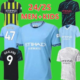 24 25 Fans Spieler Version Haaland Soccer Trikots de Bruyne Grealish Foden 2023 2024 Fußballhemd Uniformen Männer Rodrigo Alvarez Gvardiol Doku 999