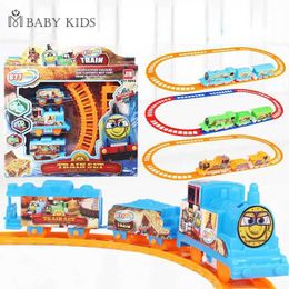 Diecast Model Cars Childrens DIY Electric Train Set Cartoon Puzzle Assembly Train Toys Suitable for Train Track Toys Childrens Gifts Y24052015SP