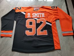 Hockey jerseys Physical photos Buffalo Bandits 92 Dhane Smith black white Men Youth Women High School Size S-6XL or any name and number jersey