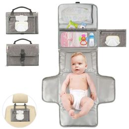 Portable Diaper Changing Pad Portable Baby Changing Pad with Pockets Waterproof Travel Diaper Changing Station Kit Baby Gifts 240520