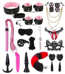 Exotic Accessories BDSM Bondage Sex Toys for Couples Restraints Set Anal Plug Vibrator Handcuffs Slave Whip Spanking Games 2204117333511