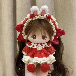 Stuffed Plush Animals 20cm Plush Doll Rabbit Red Skirt Clothes Clothing Cosplay Dress Up Cosplay Accessories Anime Toy Figure Xmas Collection Gifts