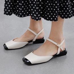 Casual Shoes Slingback 2CM Heels Pumps Woman 2024 Elegant Close Toe Black Blue Nude Heeled Office Wedding Ladies Sandals