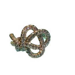 Designer Brand New full diamond key ring for female niche high-end luxury couples 925 sterling silver knot high version 84K5