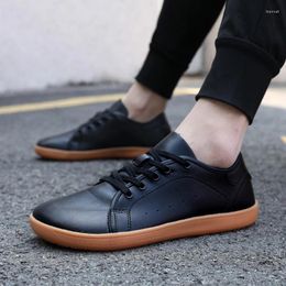 Casual Shoes Fashion Men Business Mens Lace Up Leather Oxfords Black Breathable Male Boat Moccasins