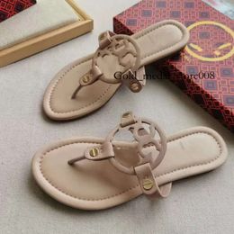 Tori Birch Sandal Toryburche Sandal Slides Designer Sandal Miller Slippers Womens Summer Fashion Flat Luxury Slide Flip Flops Shoe Leather Shoes top quality 968