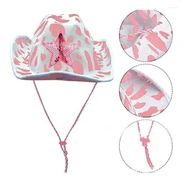 Berets Cow Print Cowgirl Hat Fashion Music Festival Party Wedding Cowboy Dropship