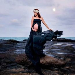 Maternity Dresses Chiffon maternity dress photography props for Maxi d240520