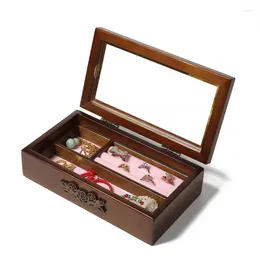 Jewelry Pouches Ring Cufflinks Display Gift Box Painted Wooden Boxes Organizer Storage