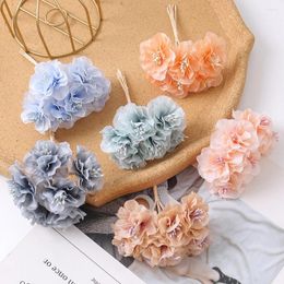 Decorative Flowers 6Pcs Of Artificial Silk Carnation Mini For Wedding Room Decoration Kitchen Decor Christmas DIY Handicrafts