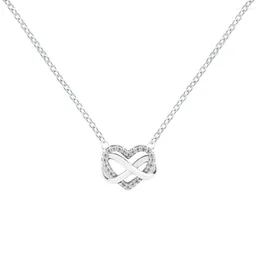 Pendants 2024 Sparkling Infinity Heart Collier Necklaces 925 Sterling Silver Jewelry For Women Wedding Party Gift Collares