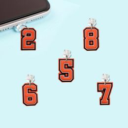 Other Cell Phone Accessories Orange Number 11 Cartoon Shaped Dust Plug Charm Usb Charging Port Anti For Cute Anti-Dust Plugs Kawaii Ty Otmf7