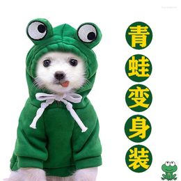 Dog Apparel Pet Clothes Frog Changing Hooded Sweaters Dogs Cats Autumn And Winter Warmth Small Medium-sized