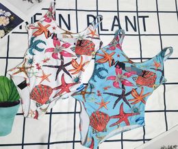 Fanjia starfish printed triangle one piece swimsuit women039s net star resort spring swimsuit23356107659