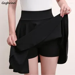 Skirts Mini Women A-line All-match Korean Fashion Casual Loose Fit Cosy Chic Streetwear Female Clothing Safety Summer Folds Ins