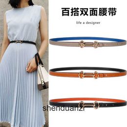Hremms High end designer belts for womens double-sided Kelyys thin belt for women summer with skirt and dress waist decoration and Kelyy belt Original 1:1 with real logo
