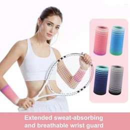 Wrist Support 1 Pair Sports Wristband Stretchy Sweat Absorbing Compression Sleeve Men Women Badminton Tennis Knitted Brace