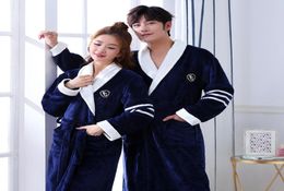Couple Men Women Warm Super Soft Flannel Coral Fleece Bath Robe Mens Kimono Bathrobe Male Dressing Gown Robes9126163