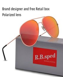 New Fashion Pilot Polarized Sunglasses for Men Women metal frame Mirror polaroid Lenses driver Sun Glasses with brown cases and bo4395860