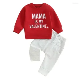 Clothing Sets Pudcoco Valentines Day Baby Boys 2pcs Outfits Letter Print Toddler Long Sleeve Sweatshirt Elastic Casual Pants Suit 0-3T