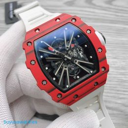 Functional RM Wrist Watch RM12-01 Tourbillon Business Casual Carbon Fiber Mens Fully Automatic Mechanical Watch Atmosphere Sports Fashion
