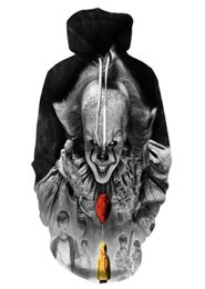 Men039s Hoodies Sweatshirts Movie Stephen King ITThe Clown Pennywise 3D Printing Cosplay Costume Men Women Cartoon Halloween 4723074