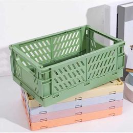 Boxes Storage# Plastic foldable storage box foldable basket stackable cute makeup Jewellery toy box for storage box Organiser portable Y240520M7HJ