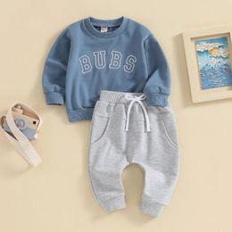 Clothing Sets Autumn Spring Baby Boy Outfits Toddler Set Classic Letter Print Long Sleeve Sweatshirt Trousers 2PCS Kids Suit